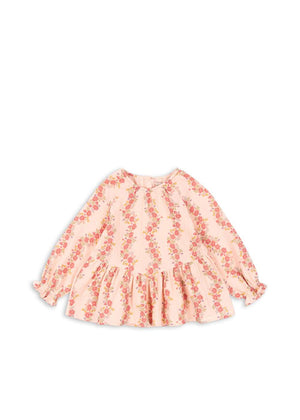 Konges Sløjd Coco Musselinbluse in Floria Pink aus GOTS-Bio-Baumwolle