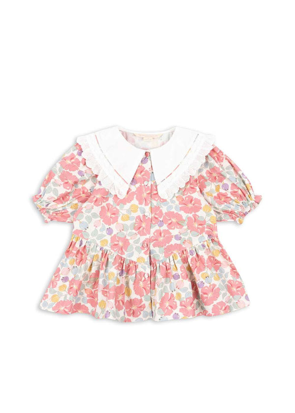 Konges Sløjd Coeur Collar Bluse Fleur Anglaise mit Rundkragen