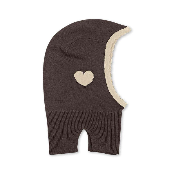 Konges Sløjd Balaclava Collette Chocolate Brown aus 100 % Wolle, deckt Kopf und Hals ab
