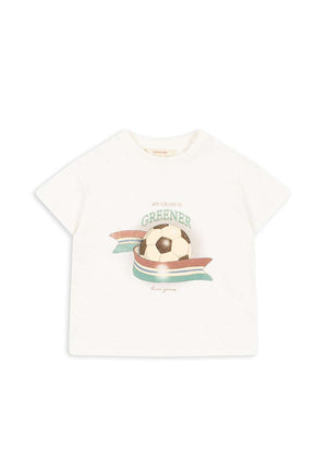 Konges Sløjd Era T-Shirt Kick it mit Fussball-Print von vorne