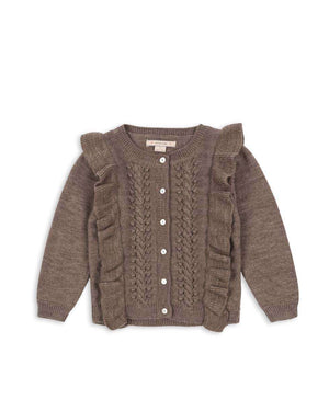 Konges Sløjd Fiol Rüschen-Cardigan in Bunny Brown Melange