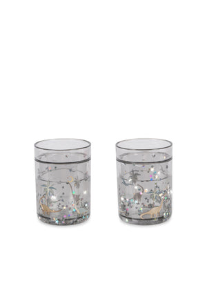 Konges Sløjd 2-Pack Glitzer-Trinkbecher Dino – Trinkbecher bei Beluga Kids