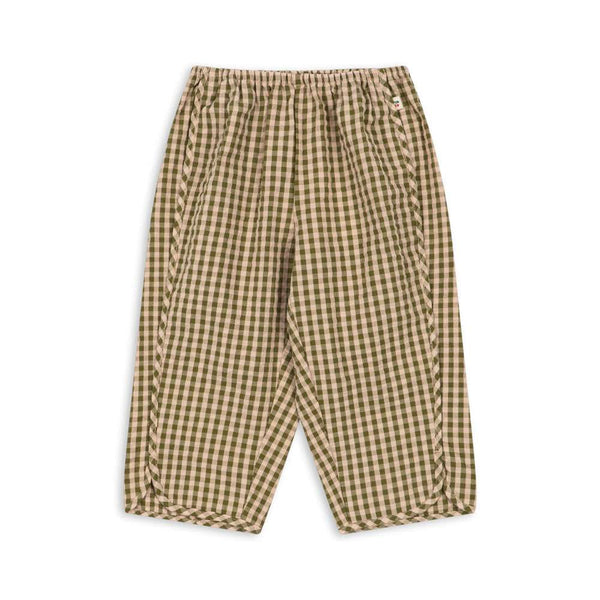 Konges Sløjd Hose Kim in Avocado Check aus Bio-Baumwolle