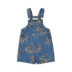 Konges Sløjd Magot Overall Cattitude aus Bio-Baumwolle im Denim-Look