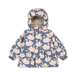 Konges Sløjd Mismou Rüschen-Winterjacke Swan, wasserdichte Kinderjacke mit Rüschen