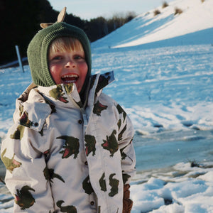 Konges Sløjd Mismou Winterjacke Crocodile im Winter getragen