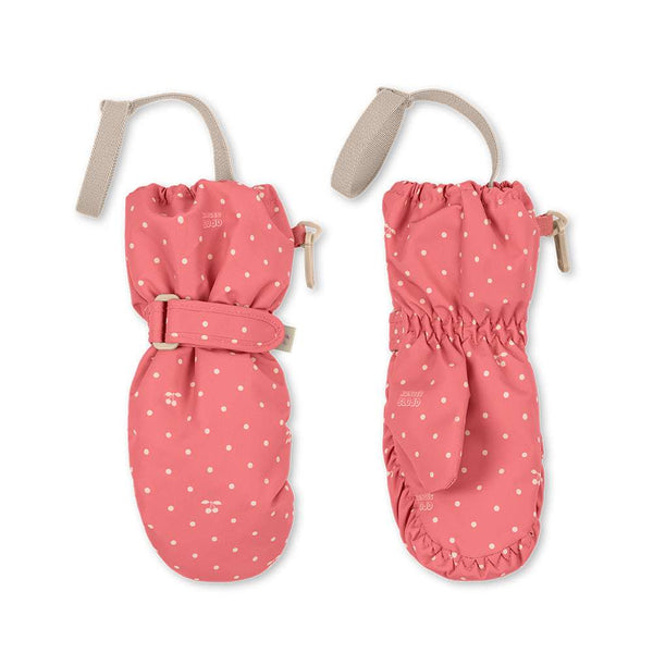 Konges Sløjd Nohr Fäustlinge Cherry Berry Dot mit Fleece-Innenfutter