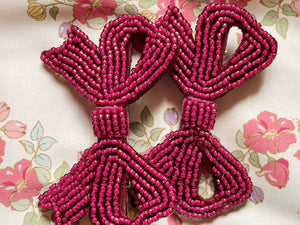 Pearly Bow Haarspangen von Konges Sløjd in Sangria in Schleifenform