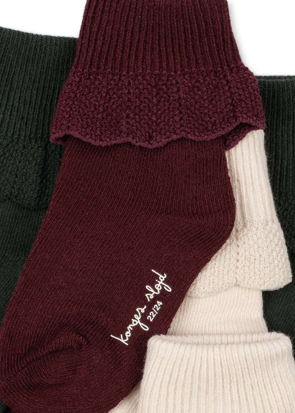 Rüschensaum der Konges Sløjd Socken aus 75 Prozent Baumwolle im Detail