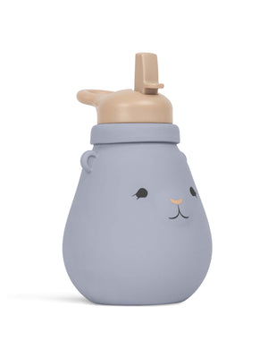 Konges Sløjd Silikon-Trinkflasche Teddy in Quicksilver für Kinder