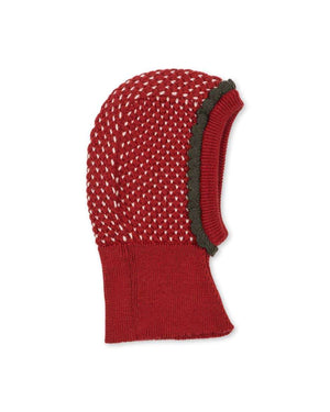 Konges Sløjd Strawberry Balaclava True Red aus 100 % Merinowolle