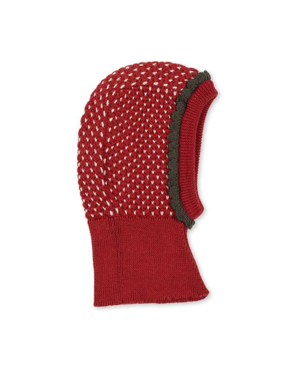 Konges Sløjd Strawberry Balaclava True Red aus 100 % Merinowolle