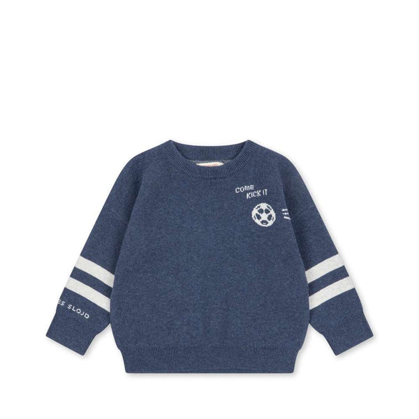 Strickpullover Lapis Dark Navy von Konges Sløjd aus Baumwolle und Wolle, Vorderansicht