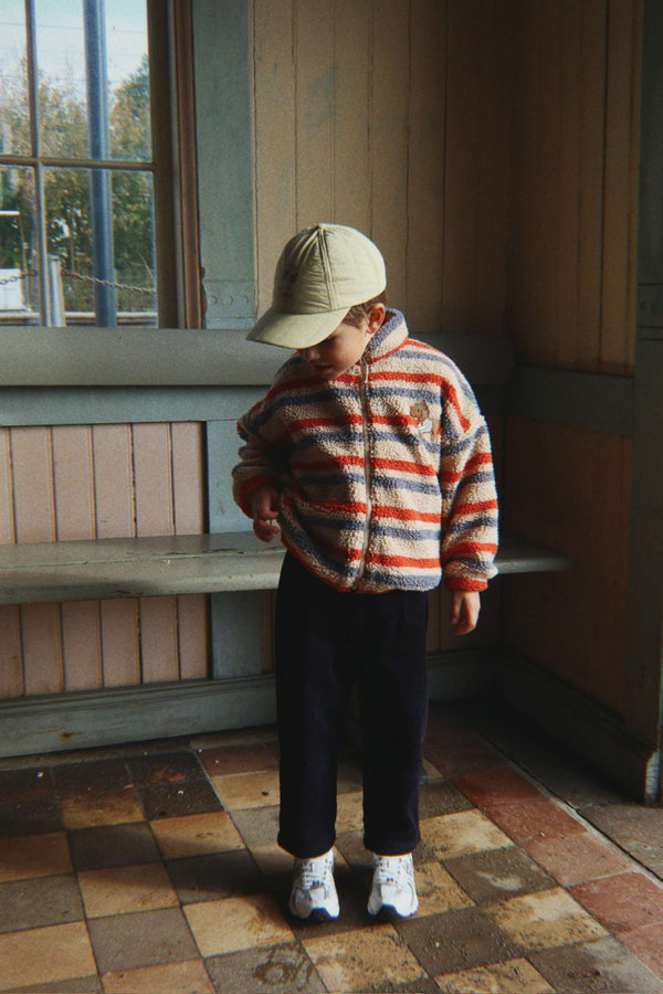 Teddyjacke Jody Tangerine Stripe von Konges Sløjd im Winter-Look