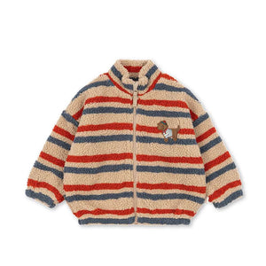 Konges Sløjd Teddyjacke Jody Tangerine Stripe für Kinder
