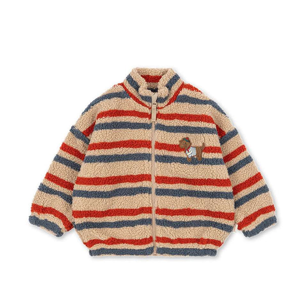 Konges Sløjd Teddyjacke Jody Tangerine Stripe für Kinder
