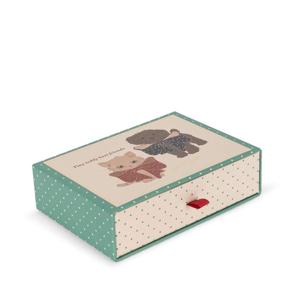 Rückansicht der Tiny Teddy Best Friends von Konges Sløjd, ein Duo zum Verschenken