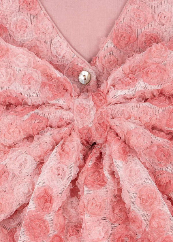 Blumenapplikationen am Konges Sløjd Kleid Ally Veiled Rose