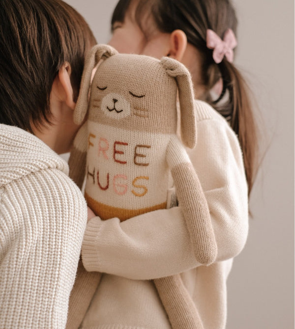 Knitted Toy Large Bunny Free Hugs