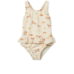 Liewood Amara Badekleid Dream mit Rüschentaille und UV-Schutz 40+