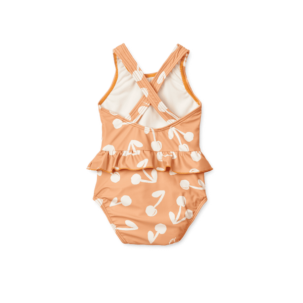 Rückansicht des Amina Baby Badekleids Cherry Blossom von Liewood