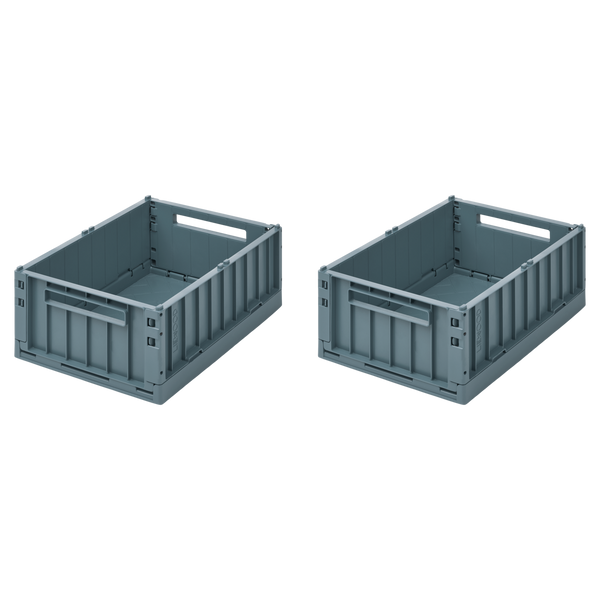 Liewood Aufbewahrungsbox Weston M in Whale Blue, 2er-Set