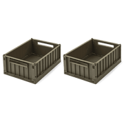 Paquet de 2 boîtes de rangement Weston "S" Army Brown