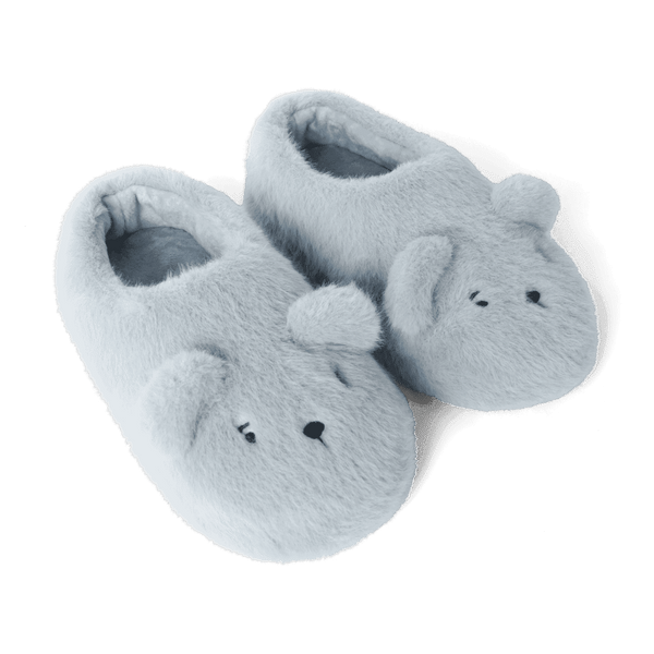 Liewood Aviaja Bären-Hausschuhe Dove Blue – weiche Kinder-Hausschuhe