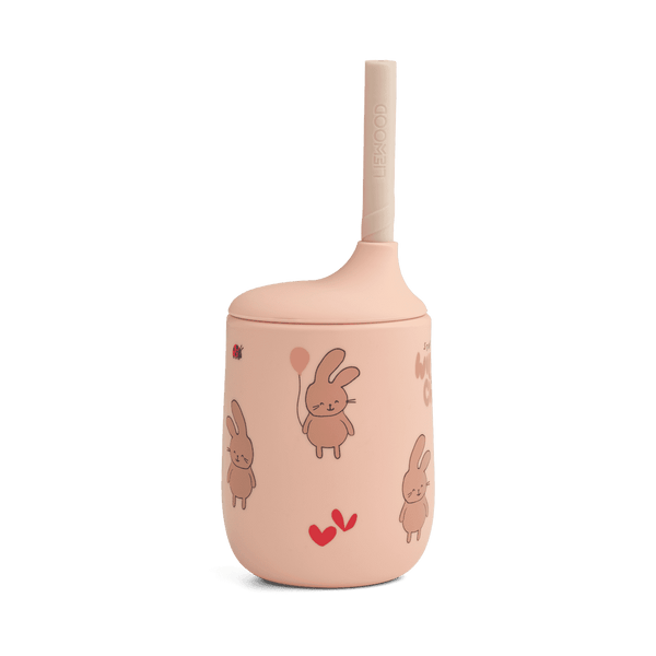 Liewood Trinklernbecher Ellis Wild Child Rosey mit Strohhalm