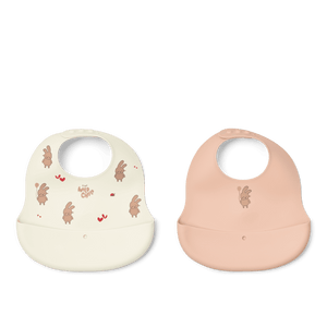 Liewood Silikon-Lätzchen Ember Wild Child Rosey im 2er-Pack