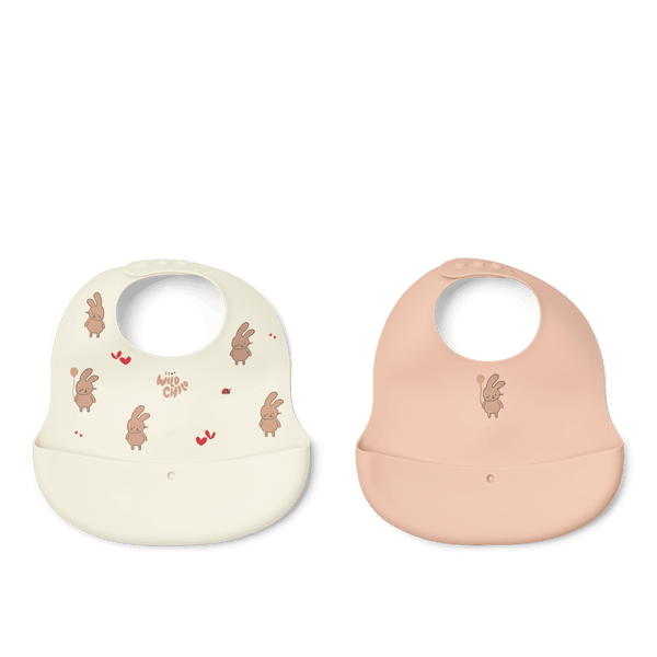 Liewood Silikon-Lätzchen Ember Wild Child Rosey im 2er-Pack