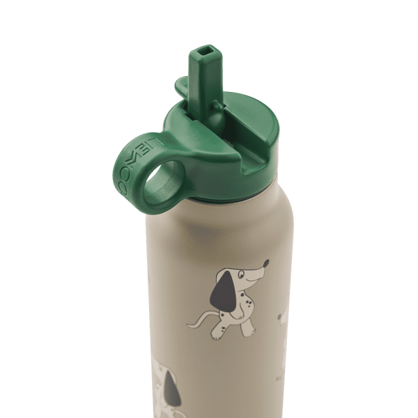 Falk Trinkflasche von Liewood im Hunde-Print, Seitenansicht