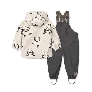 Liewood Manu Regenjacke mit Panda-Print, Vorderansicht
