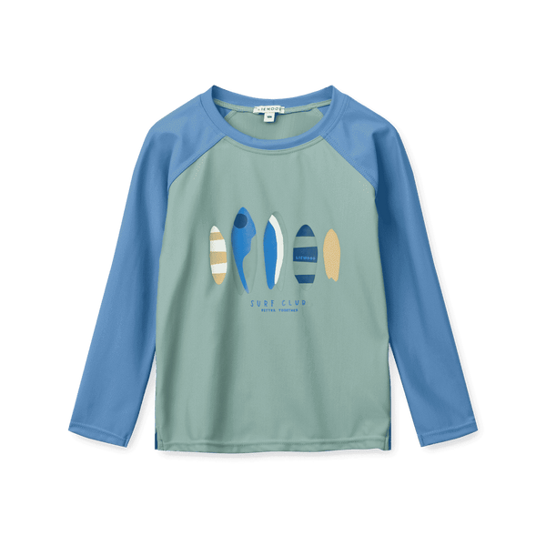 Liewood Noah UV-Shirt mit UV-Schutzfaktor 40+ im Boards-Print auf Light Peppermint