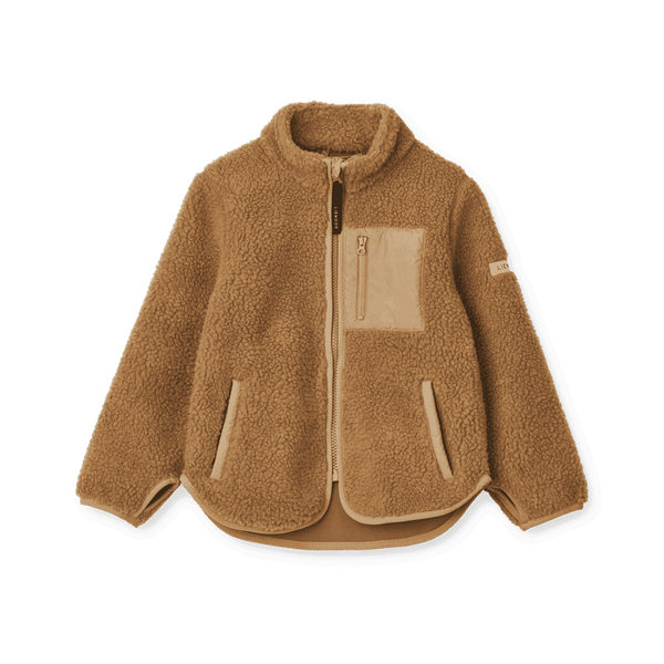 Liewood Nolan Pile Jacke Golden Caramel Oat mix aus recyceltem Polyester