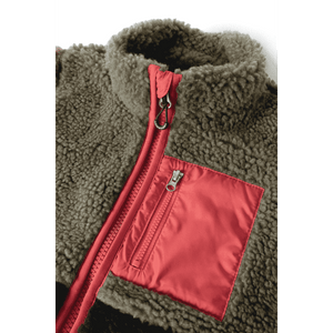 Liewood Nolan Teddyjacke Army Brown – Detailansicht Teddyfleece