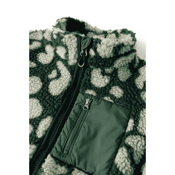 Liewood Nolan Teddyjacke Mega Leo Garden Green – Detail Print
