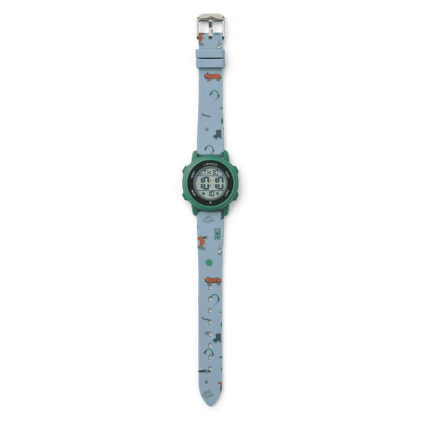 Liewood Sussi Kinderarmbanduhr Fun Beach Blue mit Silikonarmband