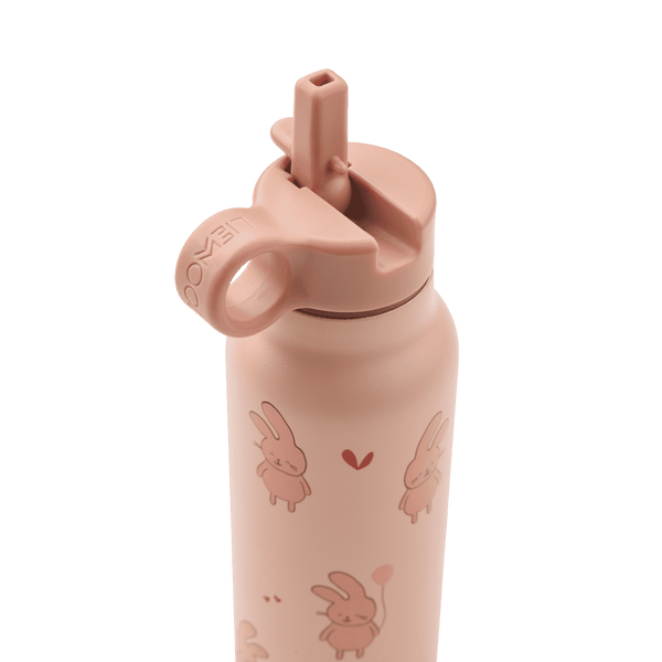 Falk Edelstahlflasche von Liewood in Wild Child Rosey, Verschluss im Detail