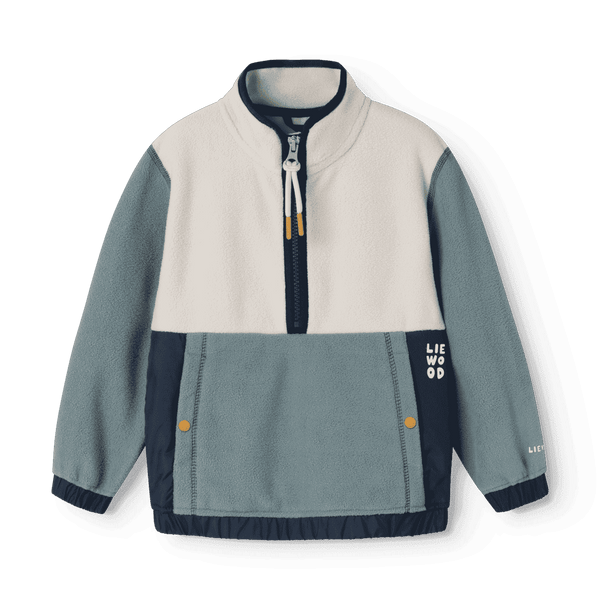 Liewood Wynn Fleece-Pullover Classic Navy Mix – Half-Zip Kinderpullover