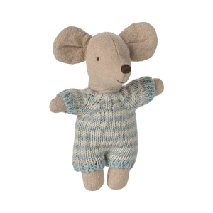 Maileg Babymaus Blau mit Tragetasche zum Mitnehmen