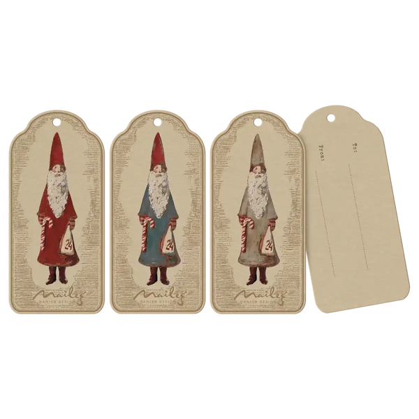 Maileg Geschenkanhänger mit Nikolaus-Motiv, 12 Stück