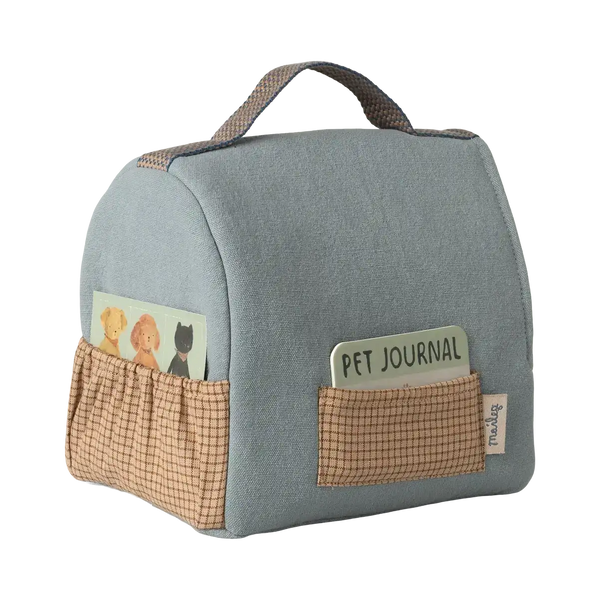 Maileg Transportbox Klein Dusty Blue, Seitenansicht