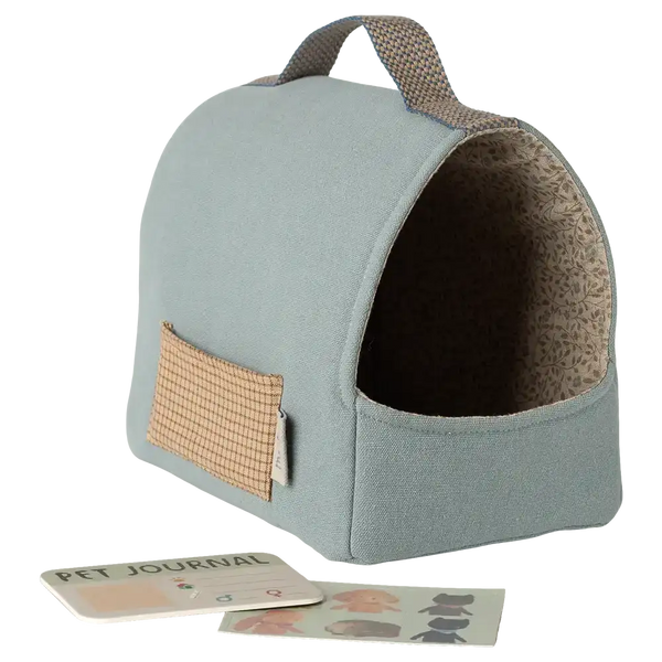 Maileg Haustier-Transportbox Klein in Dusty Blue