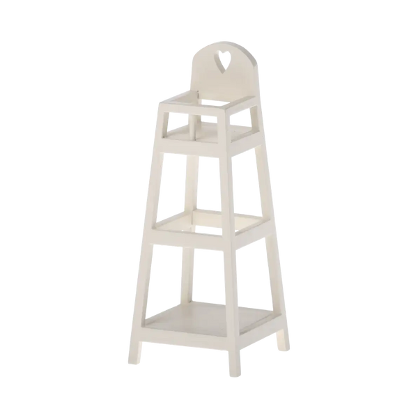 Maileg Hochstuhl MY in Off White für Puppen – Frontansicht