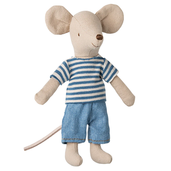 Maileg LouiMax Maus Grosser Bruder in Ringelshirt und Jeans