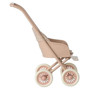 Verdeck und Schiebegriff des Maileg Kinderwagens Mikro in Powder
