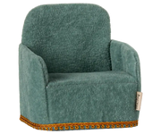Fauteuil Velours Souris Menthe