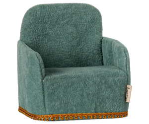 Maileg Samt-Sessel Maus Mint aus Polyester für die Mäusefamilie