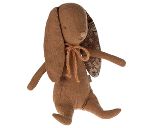 Maileg Süsser Hase Schokobraun aus Leinen, 21 cm gross